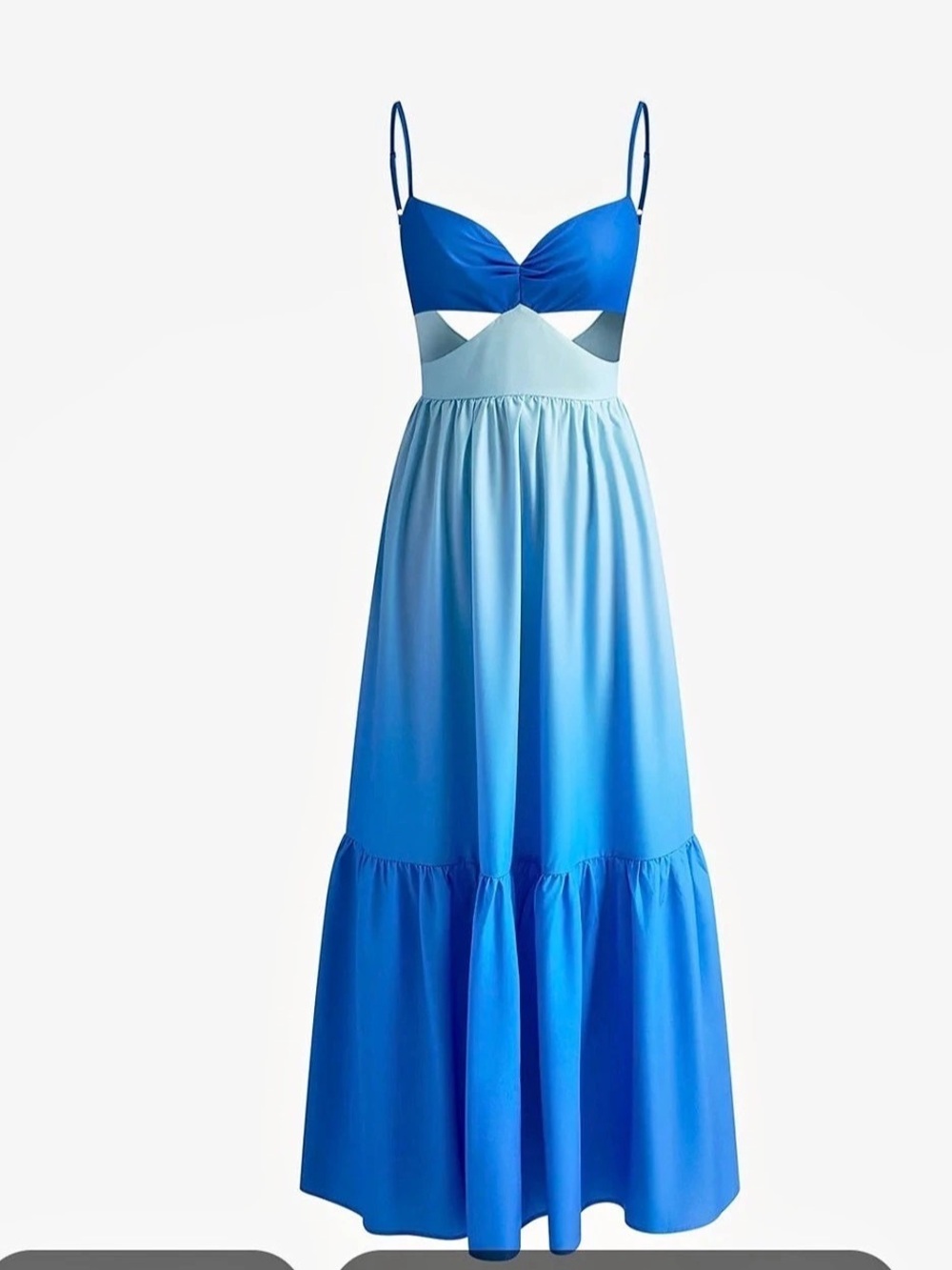 Blue Tiered Maxi Dress , size L